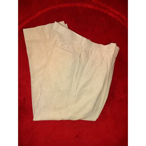Pronti Ultra Suede Cream Slacks SZ 36 X 30 - Picture 2 of 5